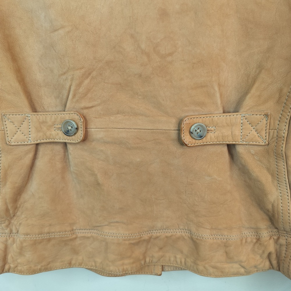 Banana Republic Leather Jacket Womens XS Butterscotch Y2K 2000s Button Up - Picture 9 of 15